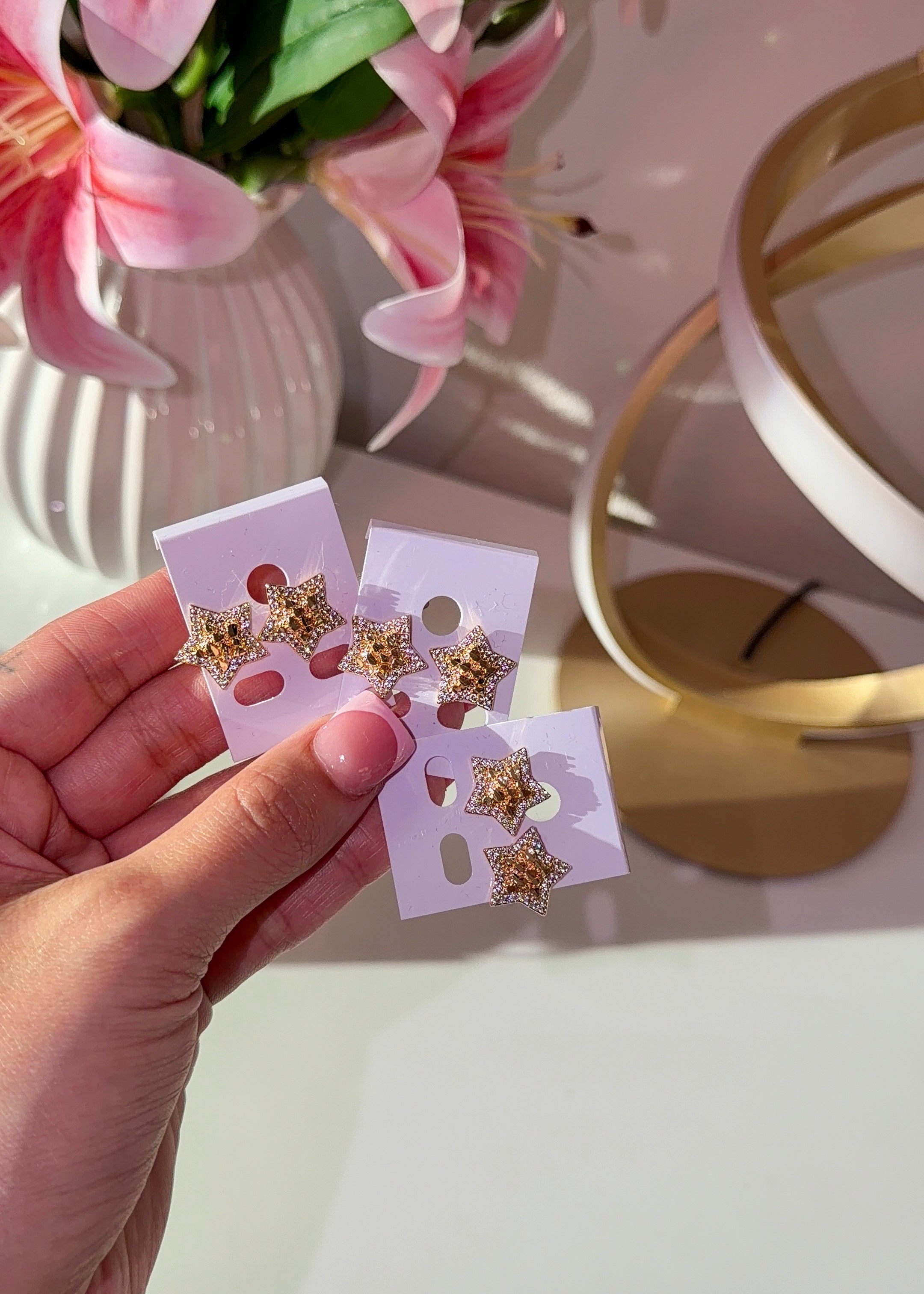 NUGGET BLING STAR STUDS