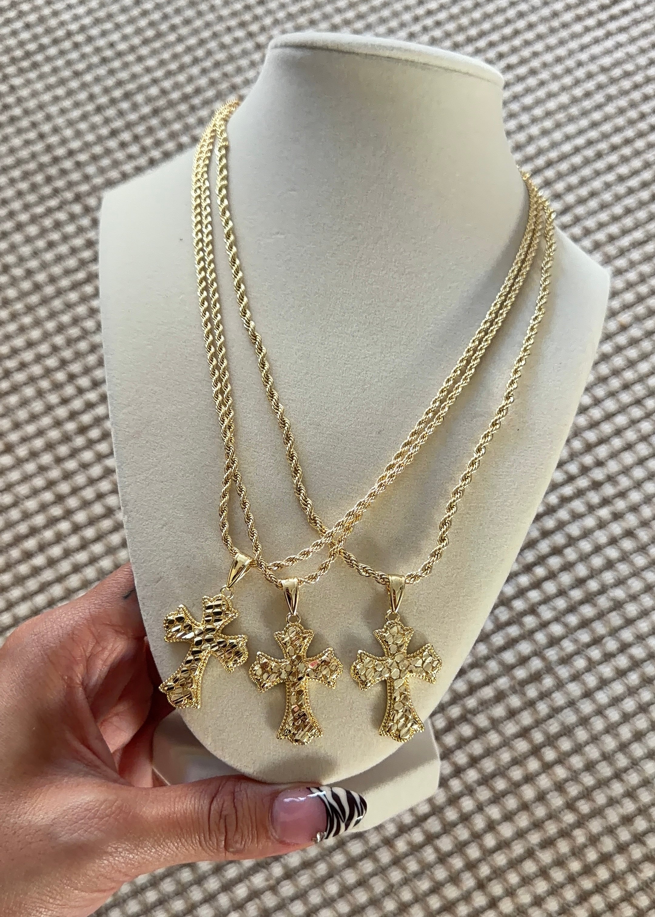 CROSS NUGGET NECKLACE