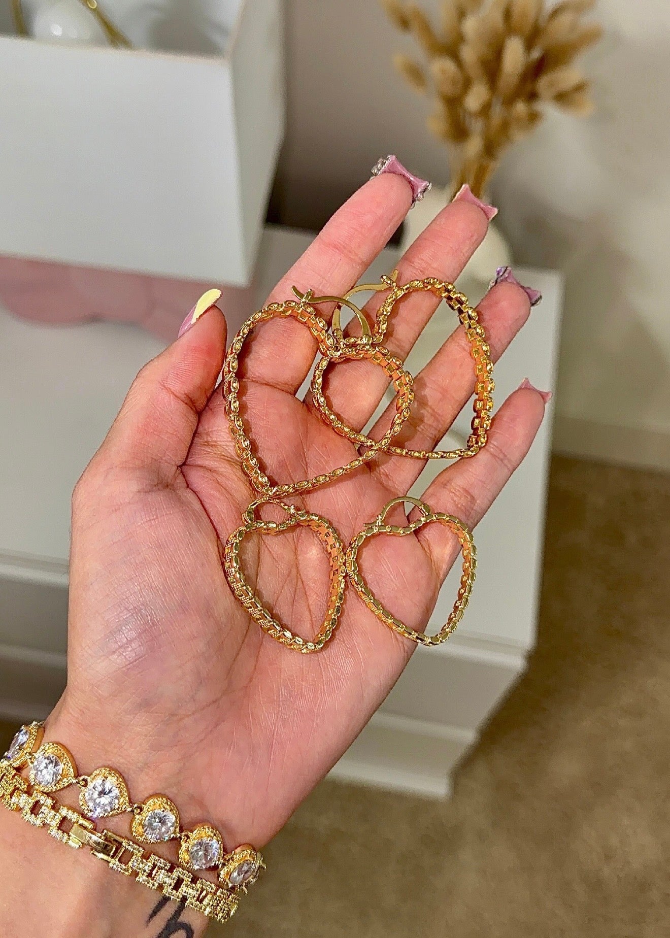 HEART ROLLIE HOOPS