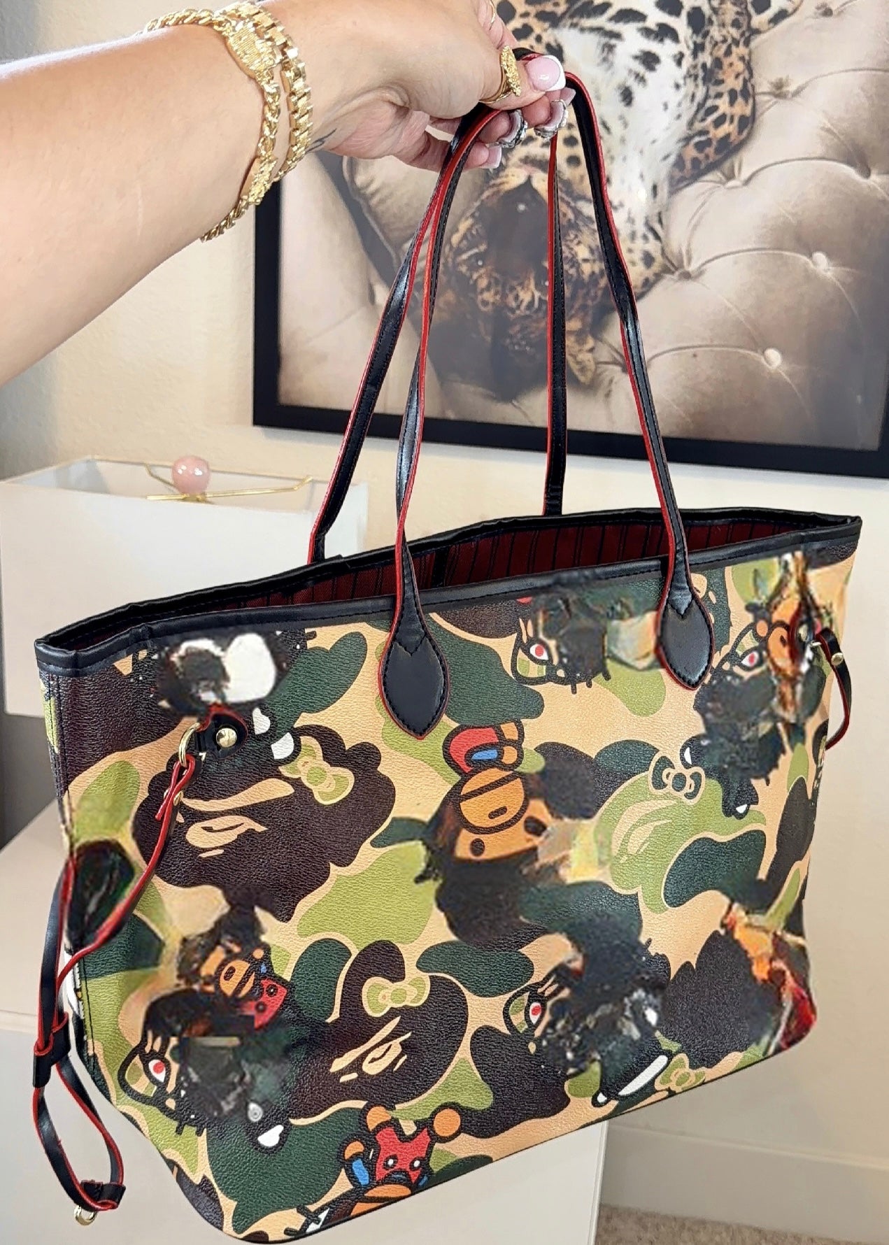 GREEN BAPE TOTE BAG