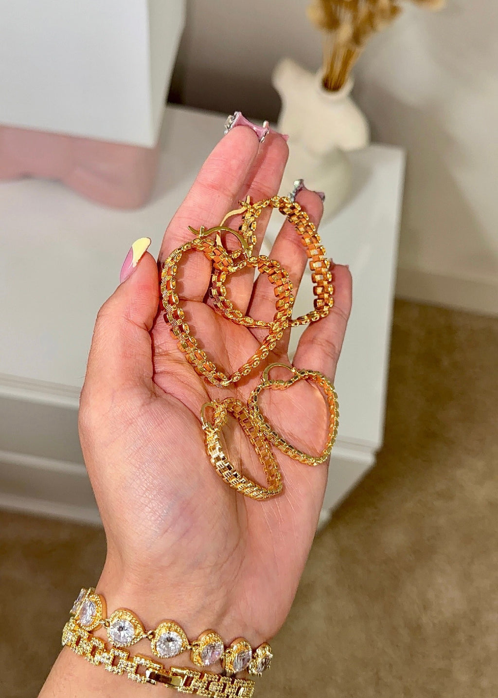 HEART ROLLIE HOOPS