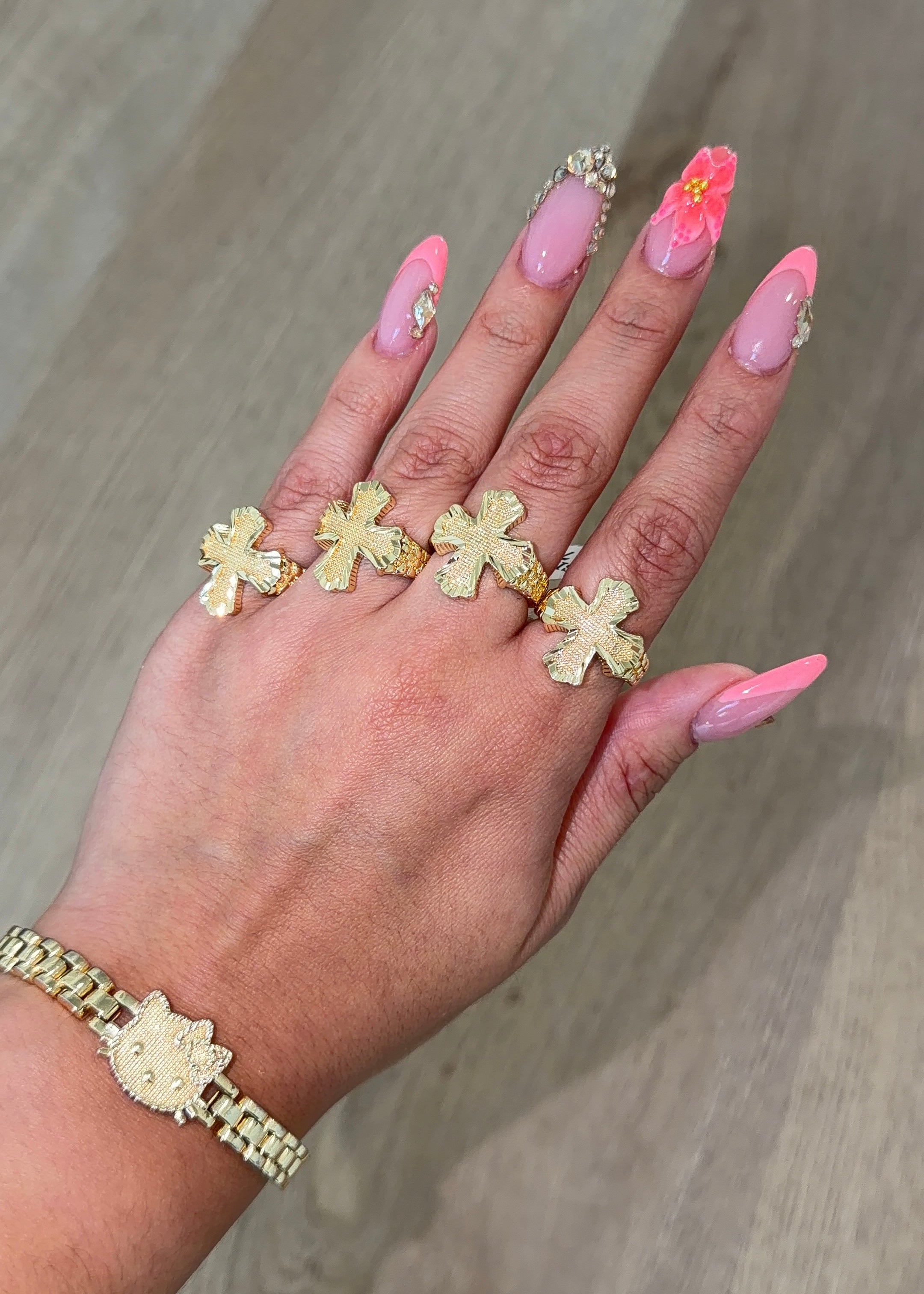 CROSS NUGGET RING