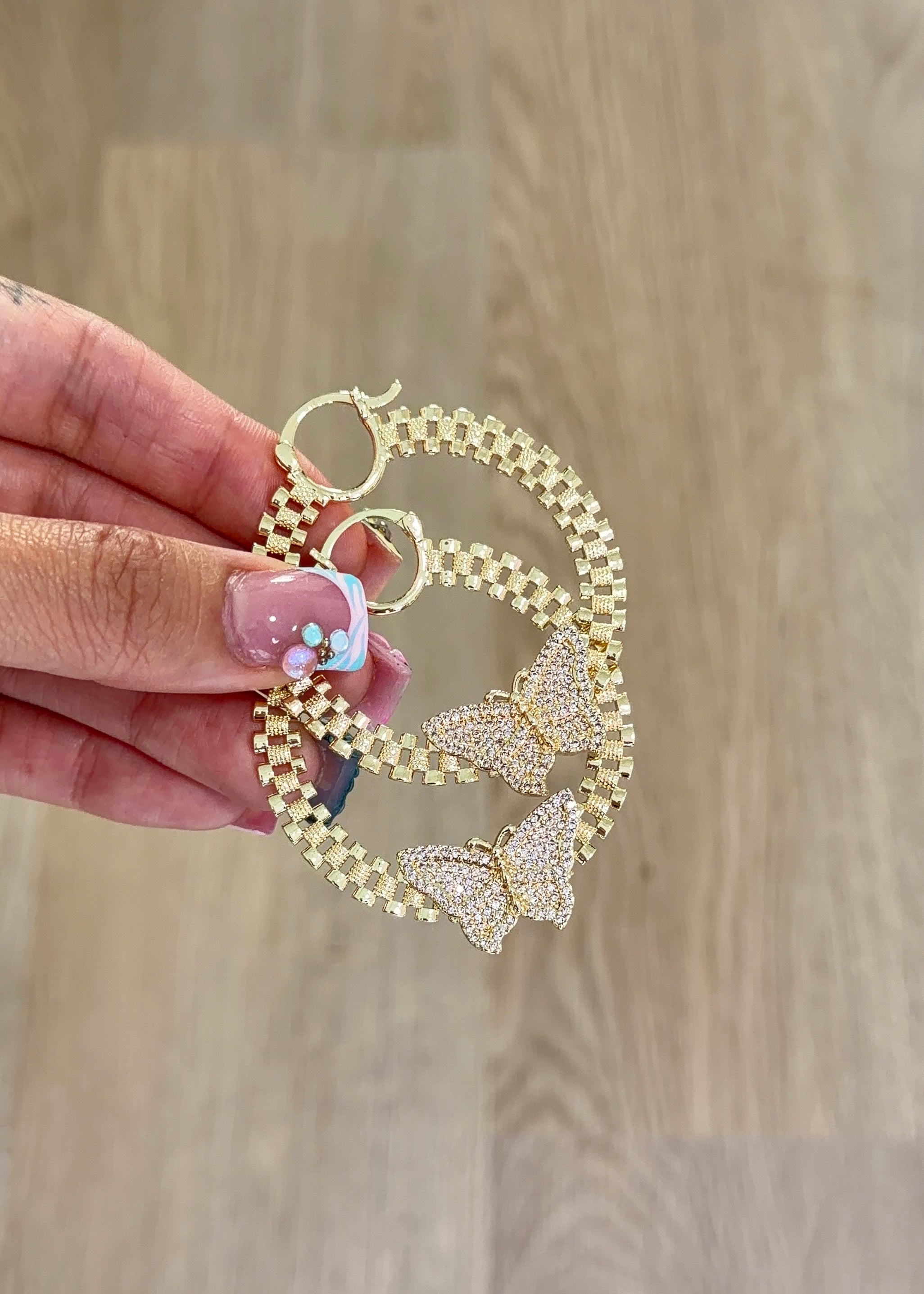 BUTTERFLY ROLLIE HOOPS