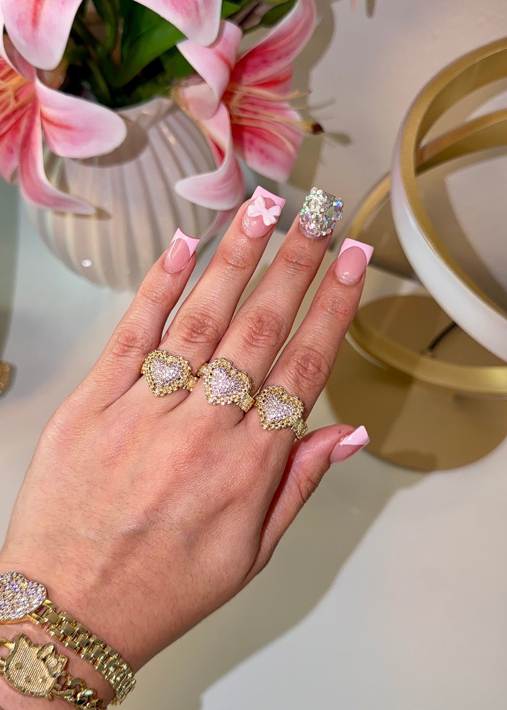BLING PINK HRT RING