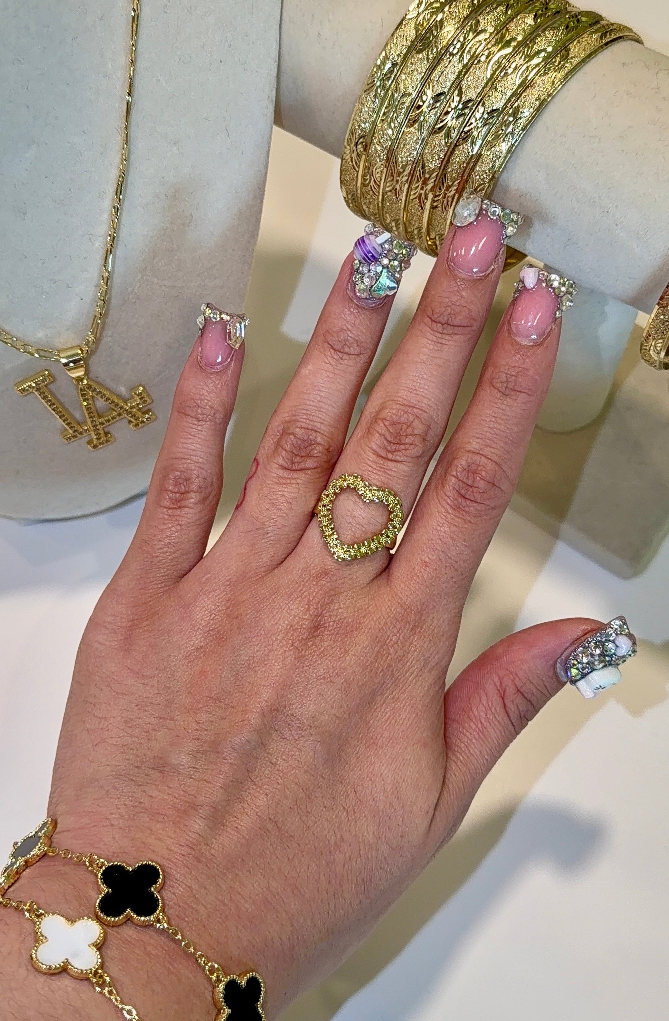 ROLEX NUGGET OPEN HEART RING