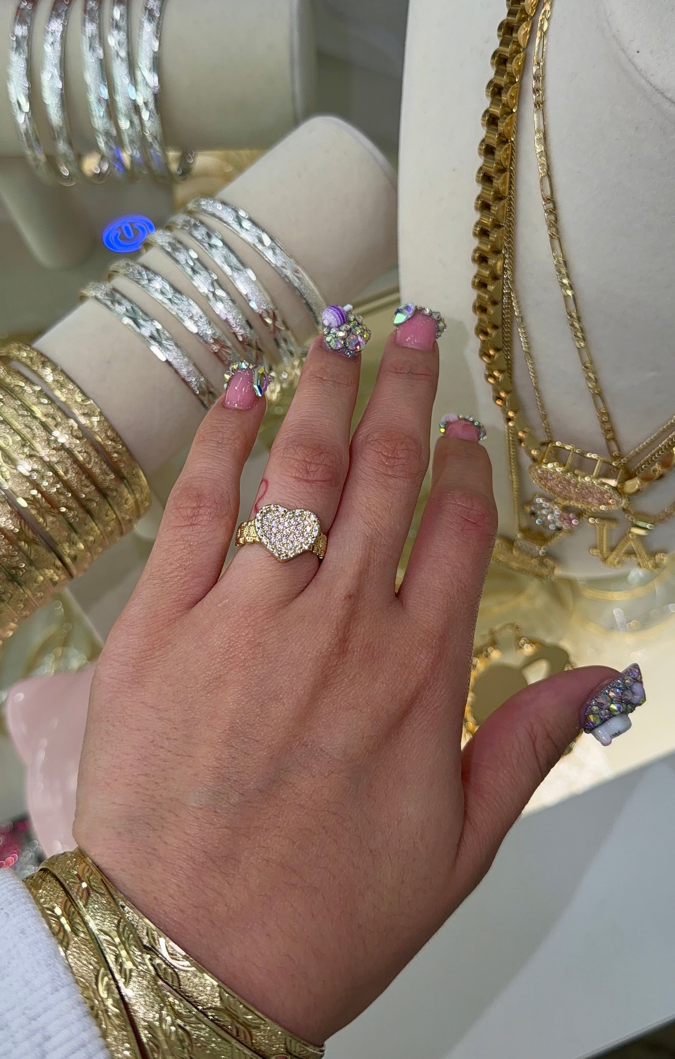 DMND PINK HEART RING