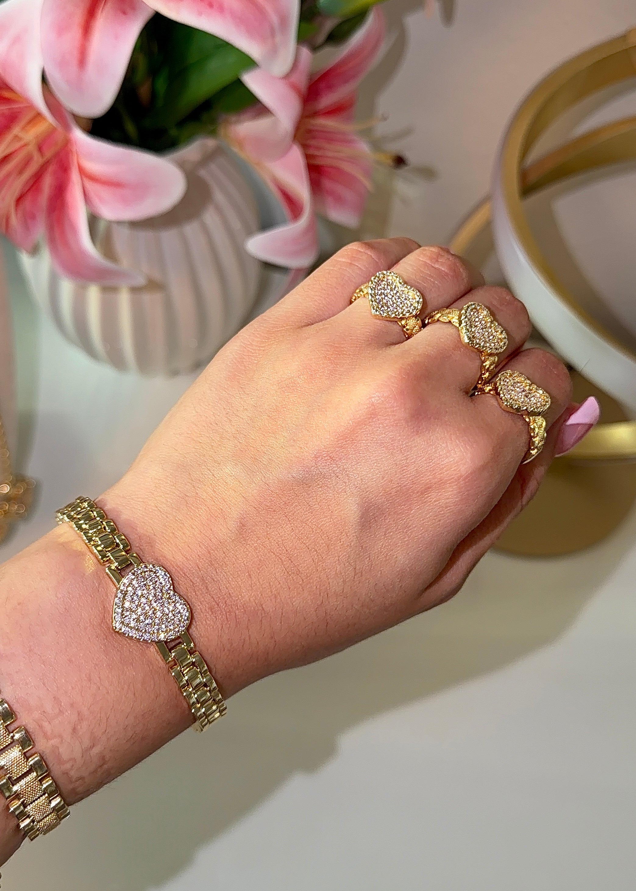 PINK ROLLIE HRT BRACELET