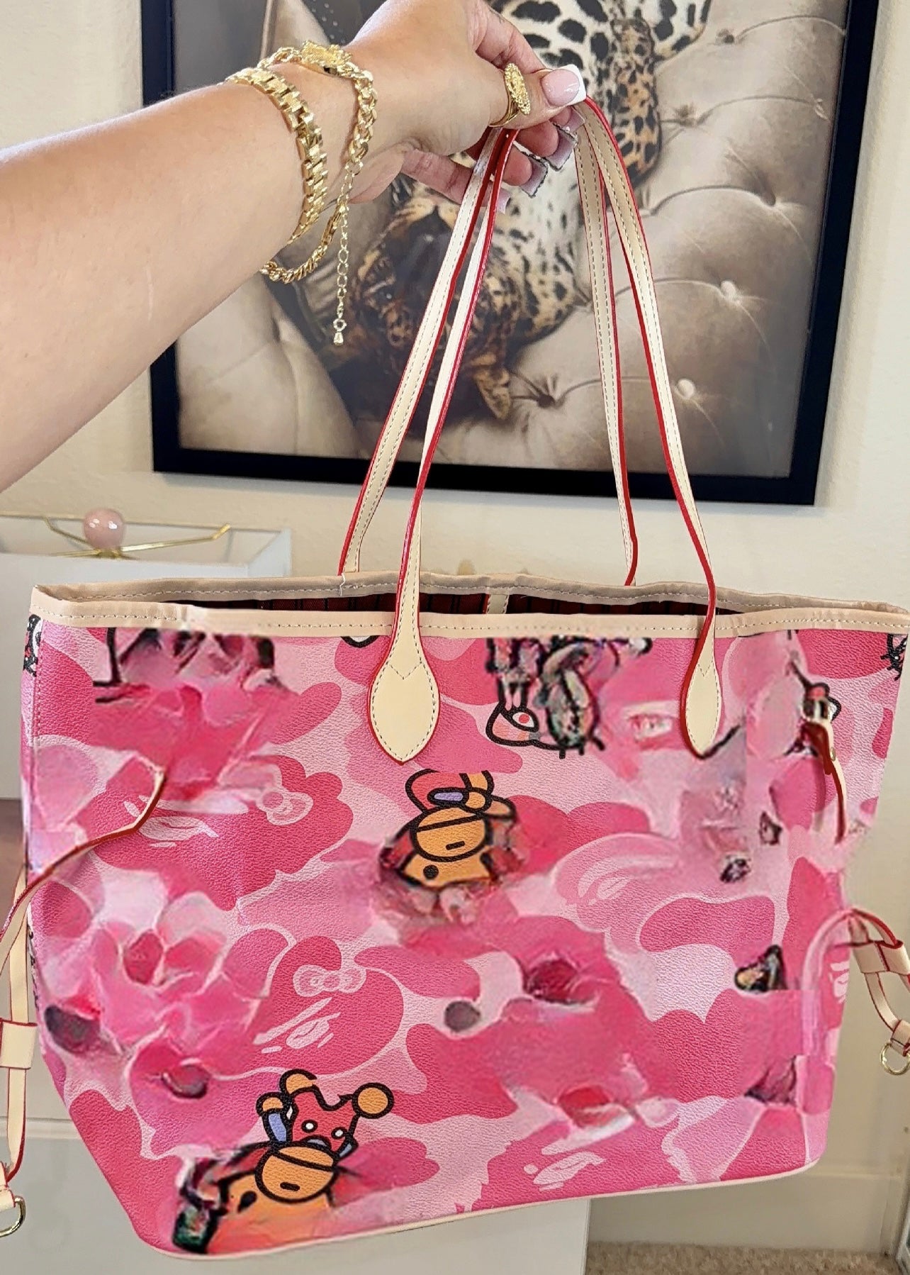PINK BAPE TOTE BAG