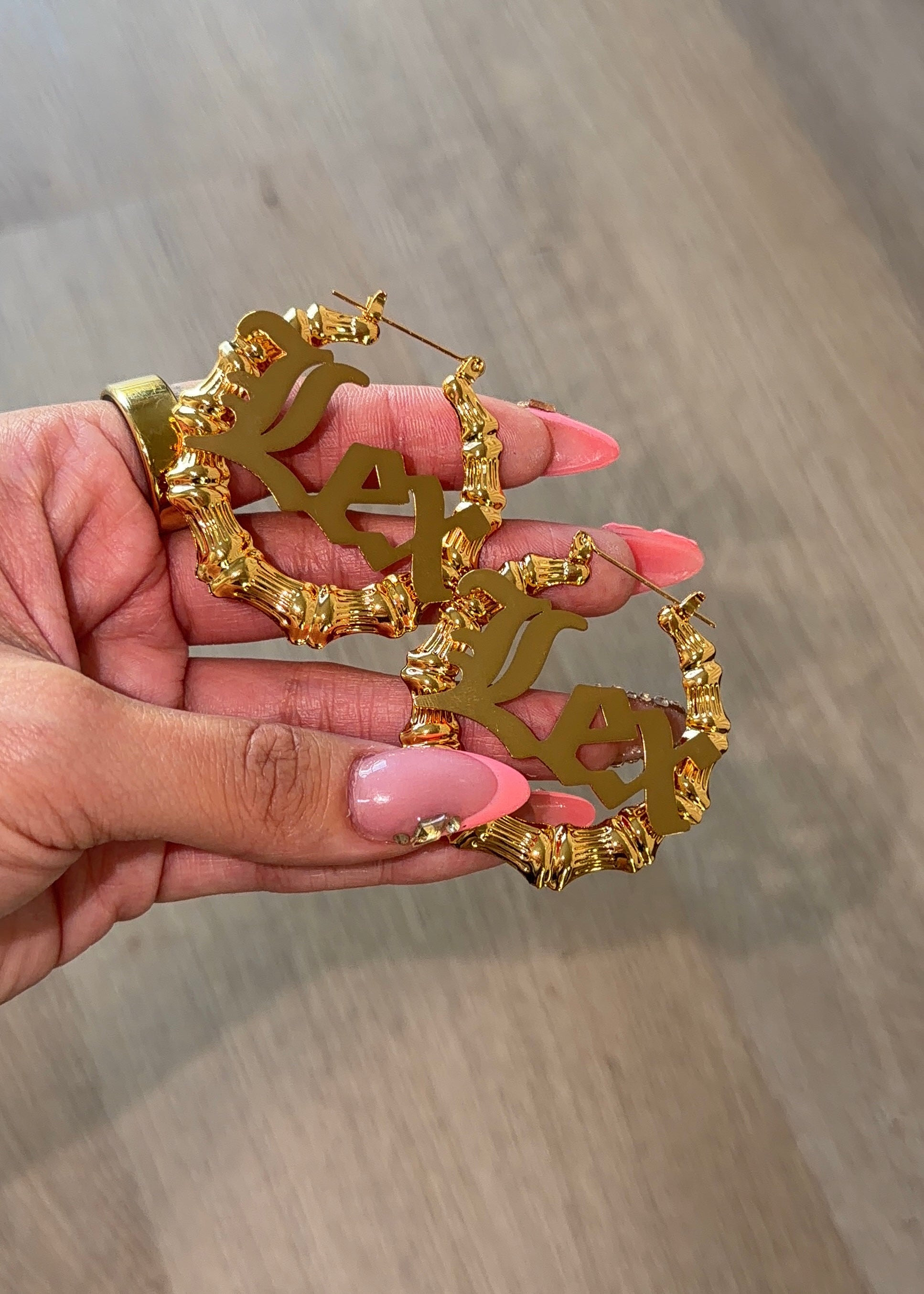 CUSTOM NAME BAMBOO HOOPS