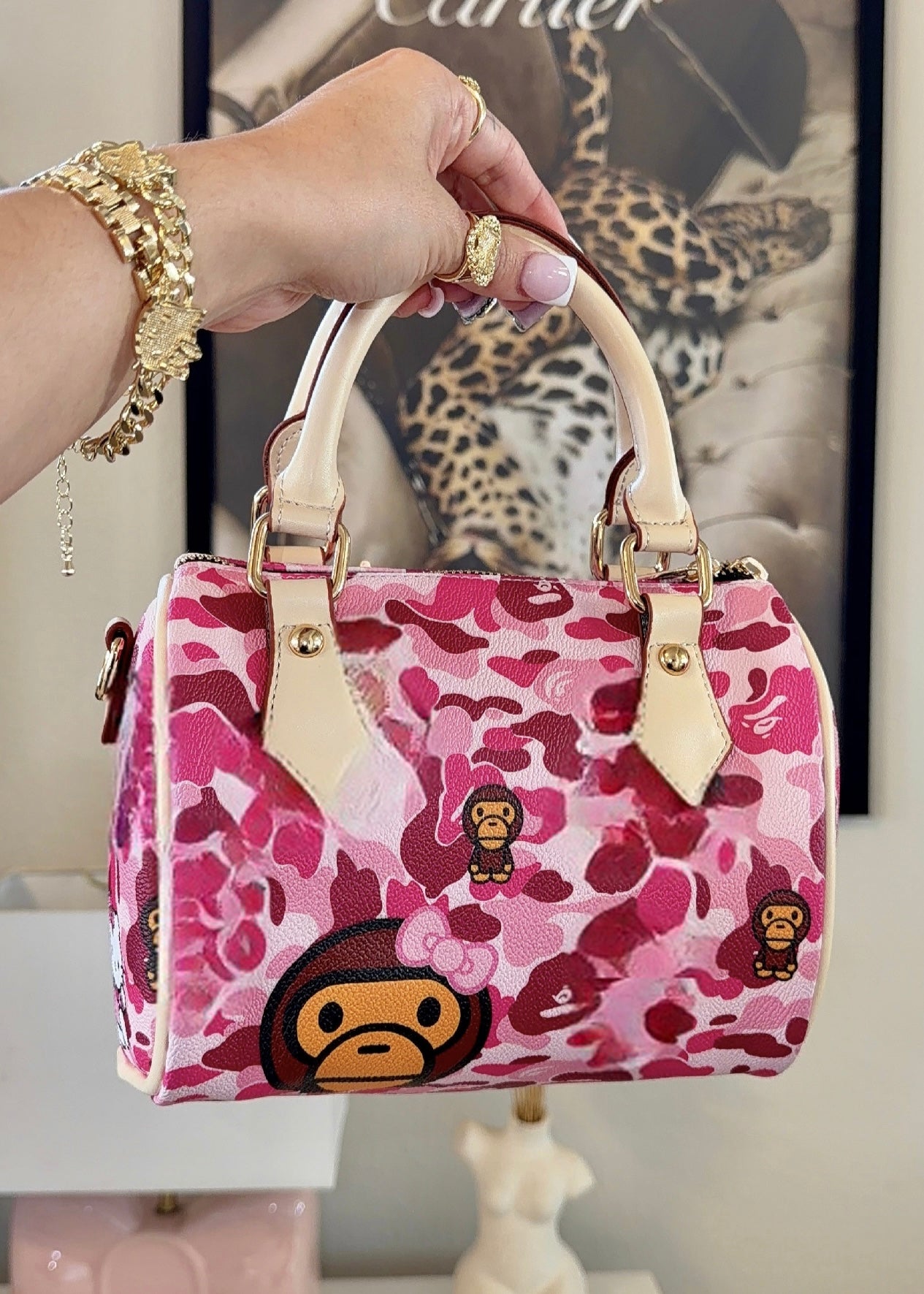 PINK BAPE PILLOW BAG