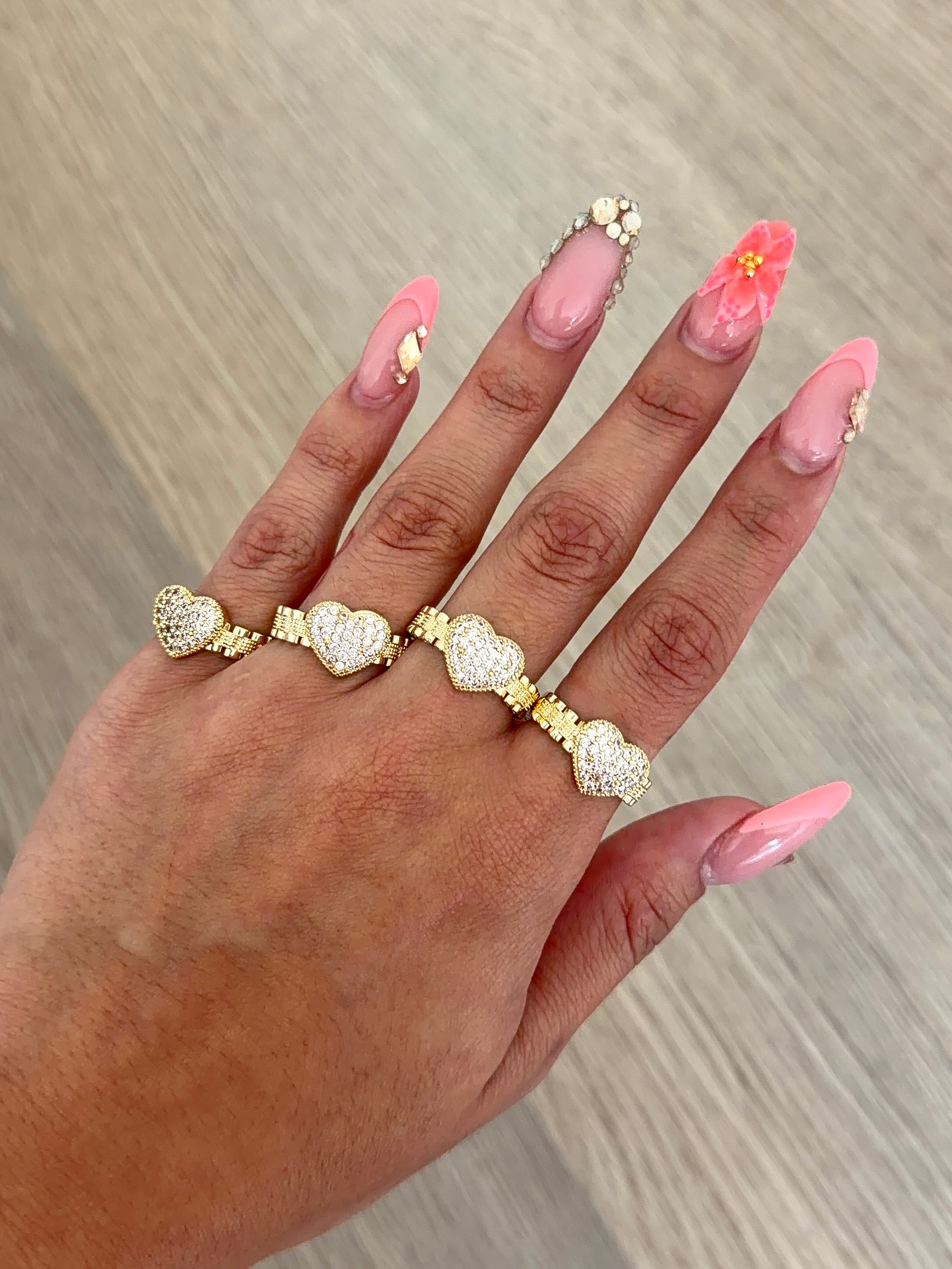 PINK HRT ROLLIE RING