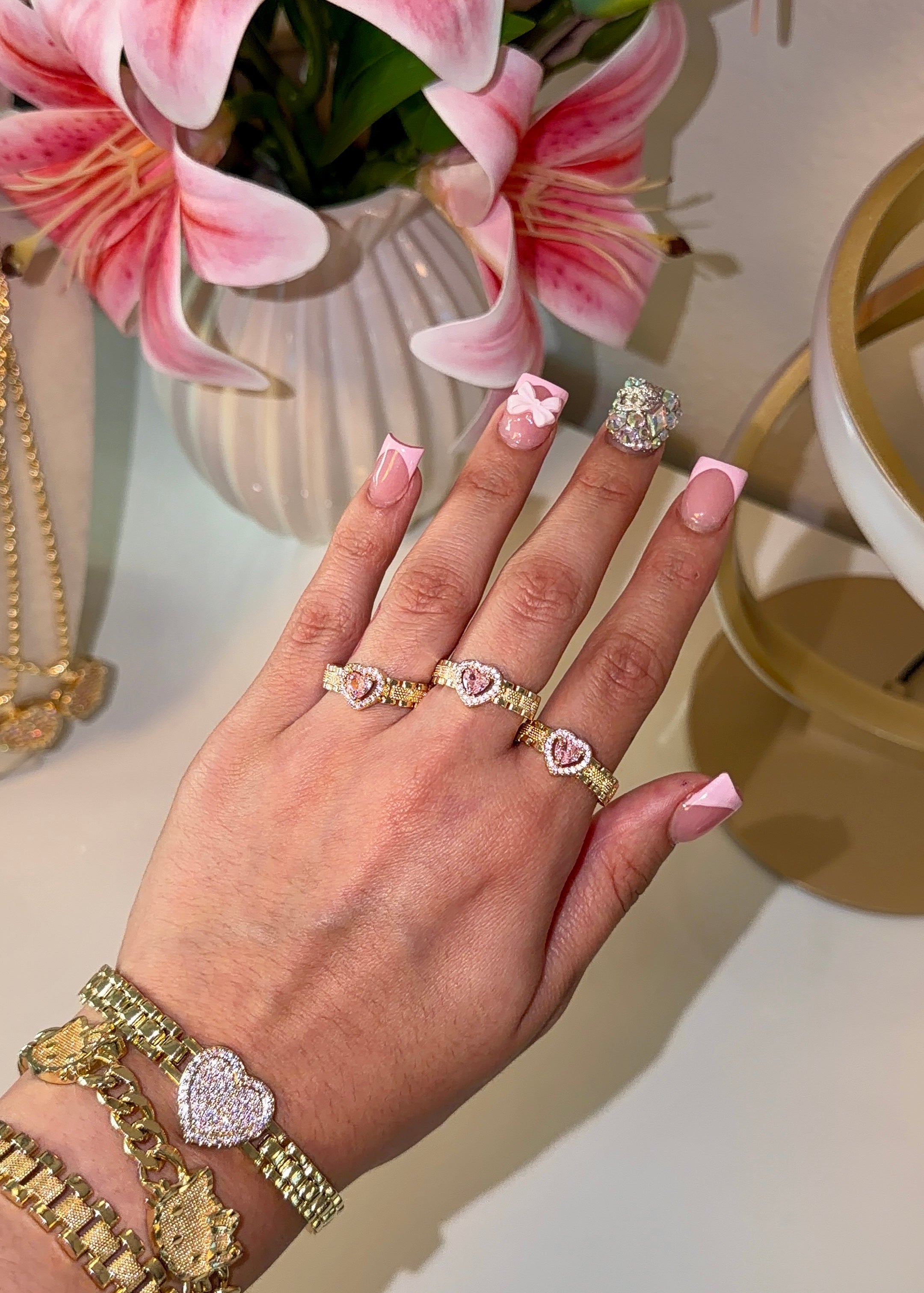 PINK BLINGY HRT RING