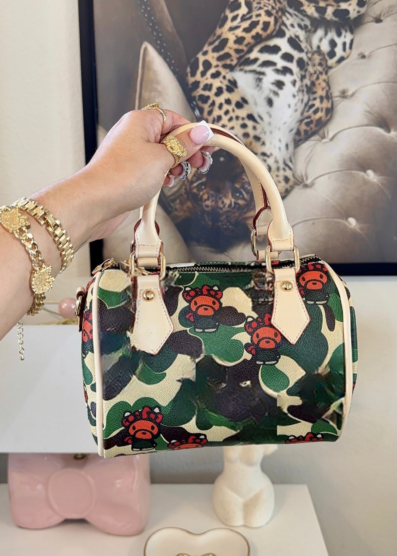 GREEN BAPE PILLOW BAG