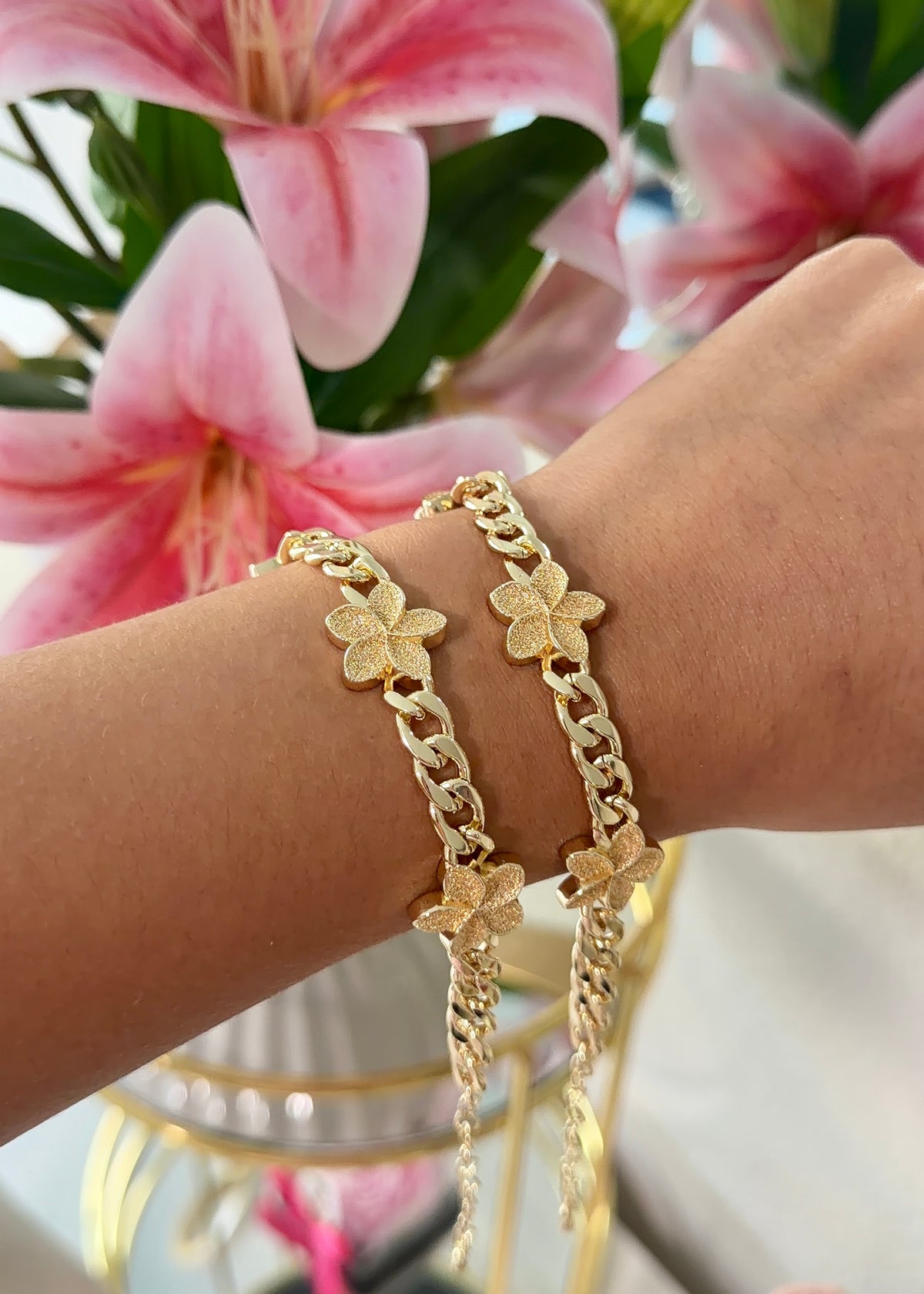 FLOWER CUBAN BRACELET