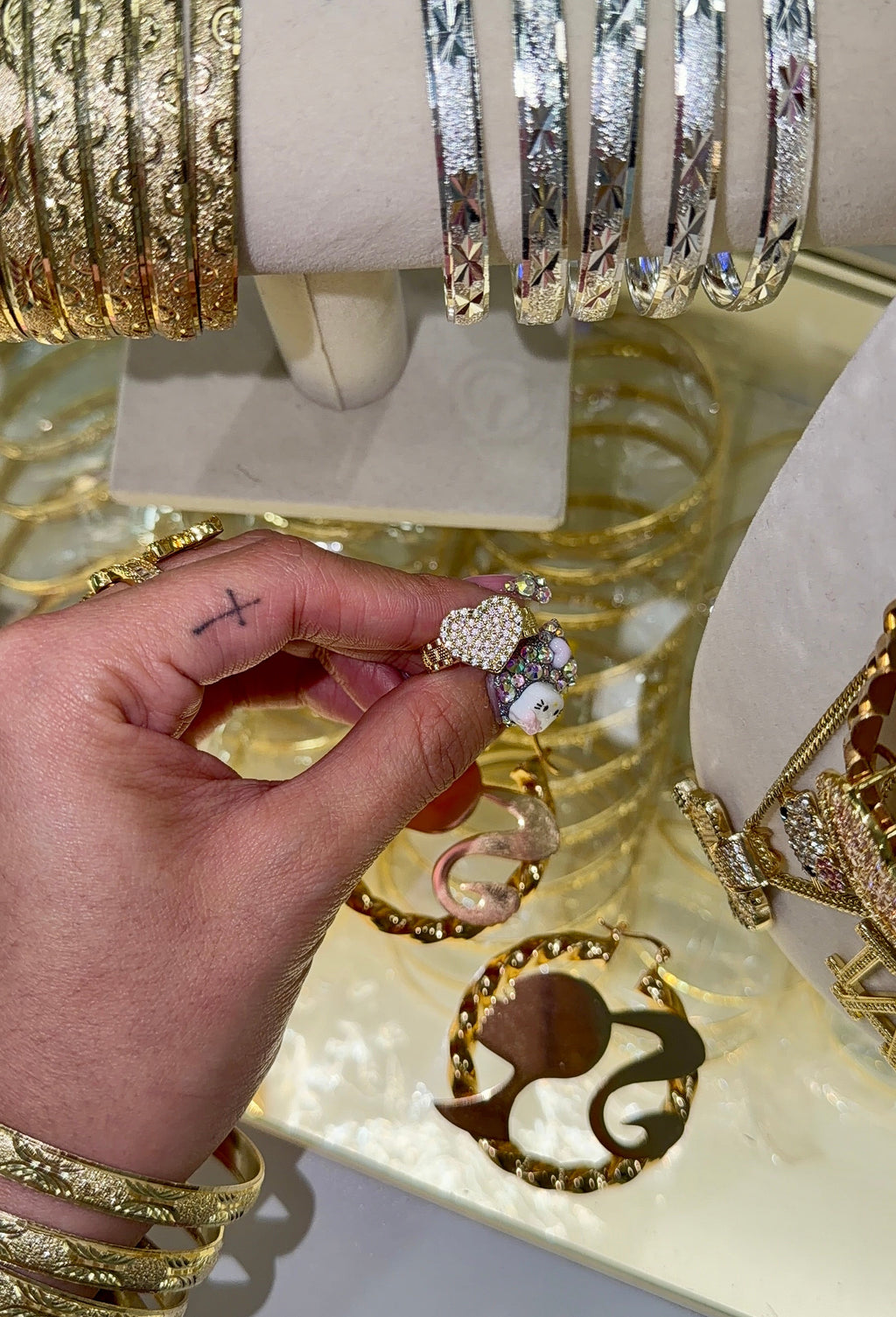 DMND PINK HEART RING