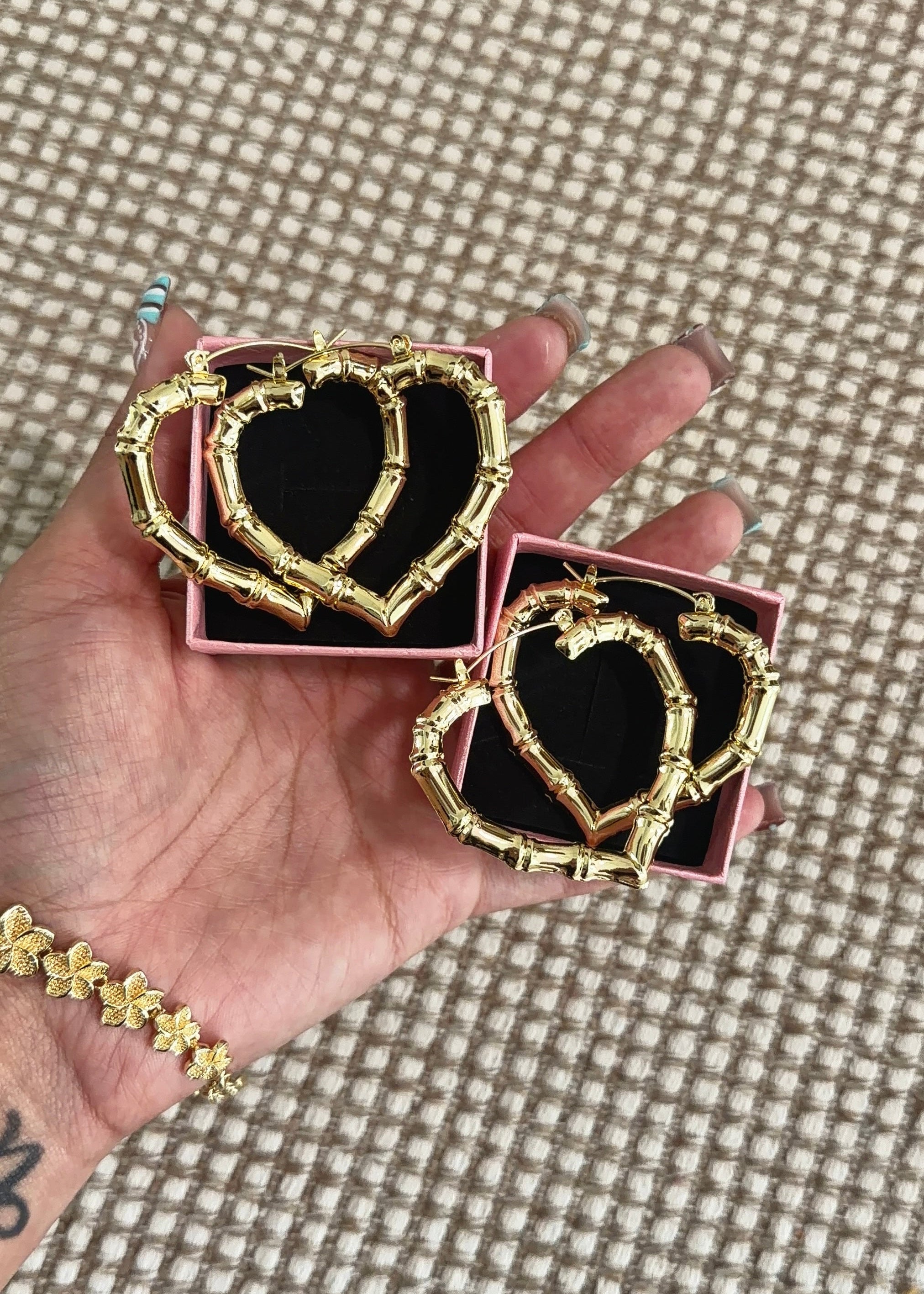 HEART BAMBOO HOOPS